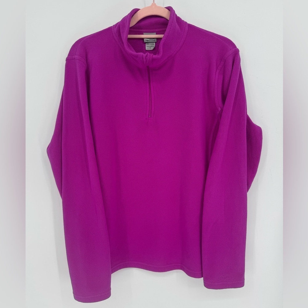 Champion Women's Fuchsia Fleece Quarter Zip Pullover Athleisure Active Size XL